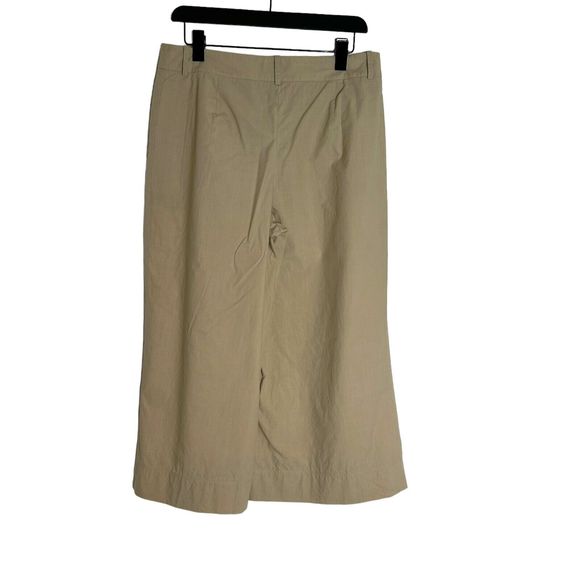 Lafayette 148 New York Pants - LAFAYETTE 148 Womens 8 Tan Beige Wide Leg Trouser Career Cropped Pants